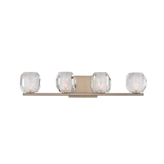 302834SN-Kalco Lighting-Regent - 25 Inch 12W 4 LED Bath Vanity Satin Nickel Finish with Clear Optic Glass