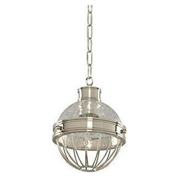 Kalco Lighting Montauk 6.5" Modern Glass Mini Pendant in Polished Nickel
