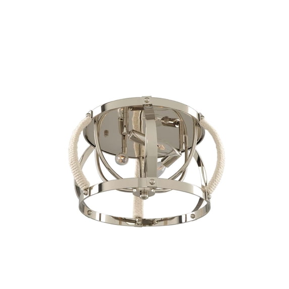 Kalco Lighting Bradbury 15" Coastal Metal Flush Mount in Polished Nickel
