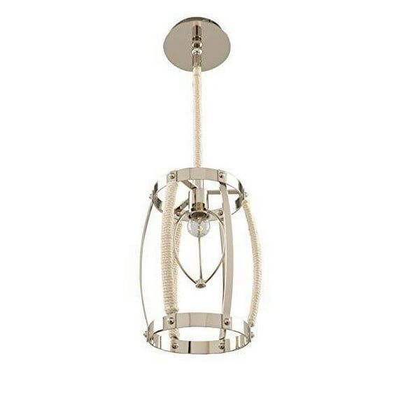 Kalco Lighting Bradbury 9" Coastal Metal Mini Pendant in Polished Nickel