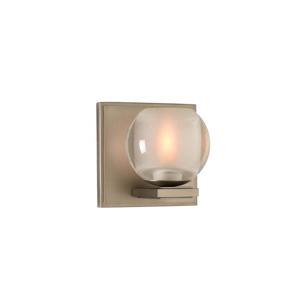 Kalco Lighting Corona 5" 1 Light Modern Glass Bath Light in Satin Nickel