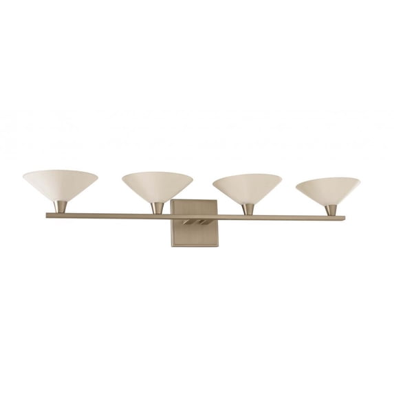 Kalco Lighting Galvaston 31" 4-light Modern Glass Bath Light in Satin Nickel