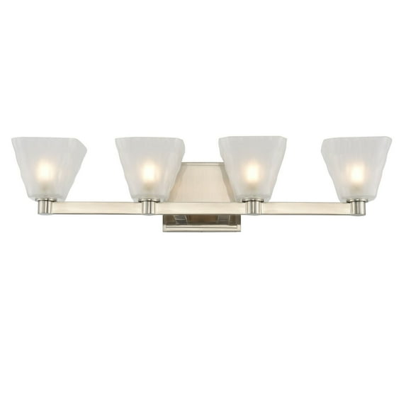 Kalco Lighting Weston 5" 4-light Contemporary Glass Bath Light in Glazed Nickel