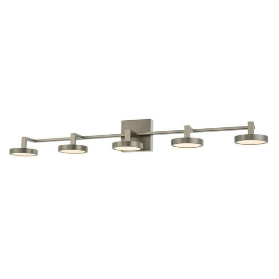 Kalco Lighting Eaton 38" 5-light Contemporary Glass Bath Vanity in Satin Nickel