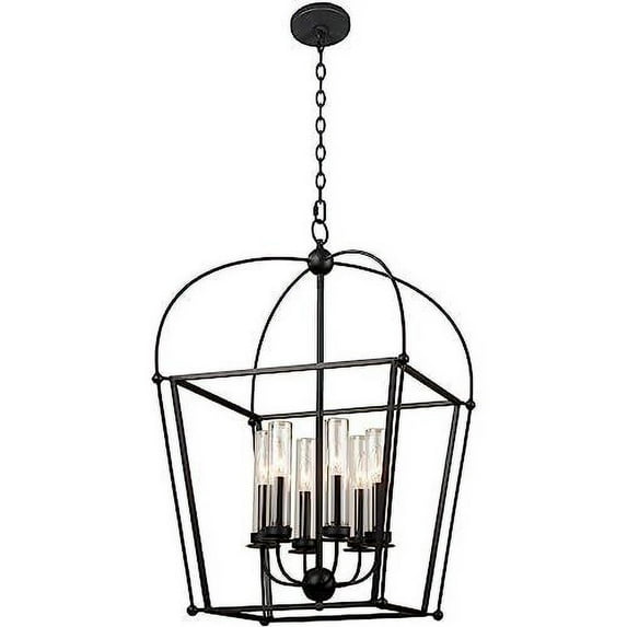 Kalco 409352 Sutter 6 Light 27" Wide Taper Candle Pendant - Smooth Matte Black