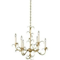 Kalco 505471 Ainsley 6 Light 26" Wide Taper Candle Chandelier - Oxidized Gold Leaf