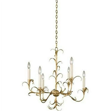 Kalco 505471 Ainsley 6 Light 26" Wide Taper Candle Chandelier - Oxidized Gold Leaf