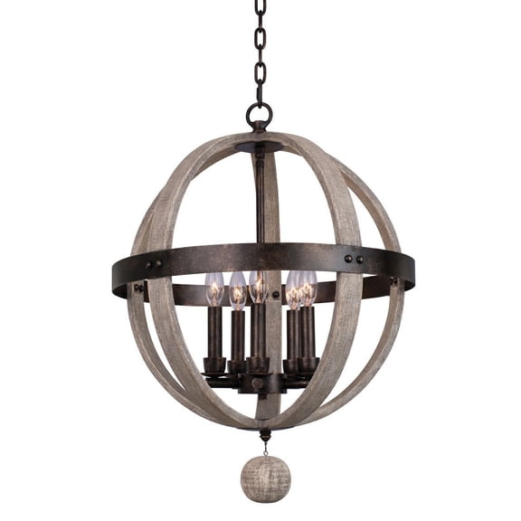 Kalco 506850FG Harper 5 Light 19" Wide Taper Candle Pendant - Gold
