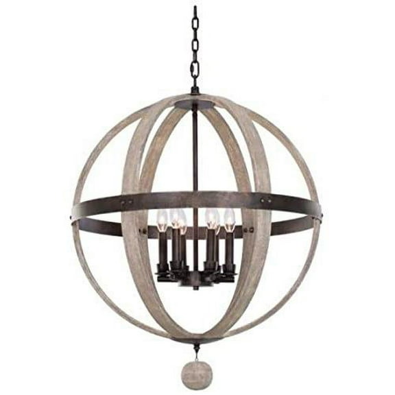 Kalco 506851 Harper 6 Light 25" Wide Wrought Iron Chandelier - Gold
