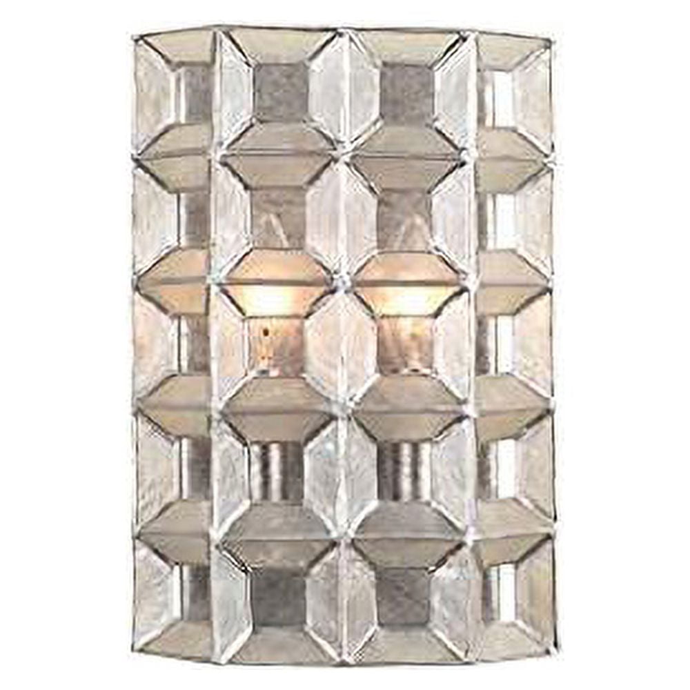 Prado 12" Tall Oxidized Silver Leaf Wall Sconce with Capiz Shell