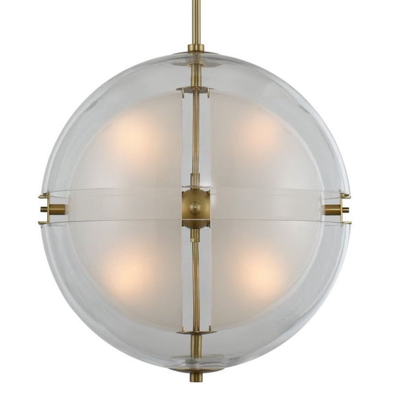 Kalco 509752WB Sussex 4 Light 18" Wide Led Pendant - Winter Brass