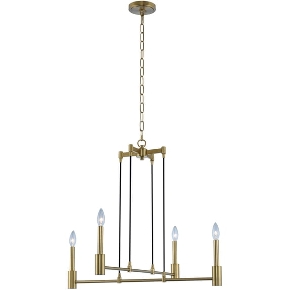 Kalco 509870 Kingston 4 Light 28" Wide Taper Candle Chandelier - Winter Brass