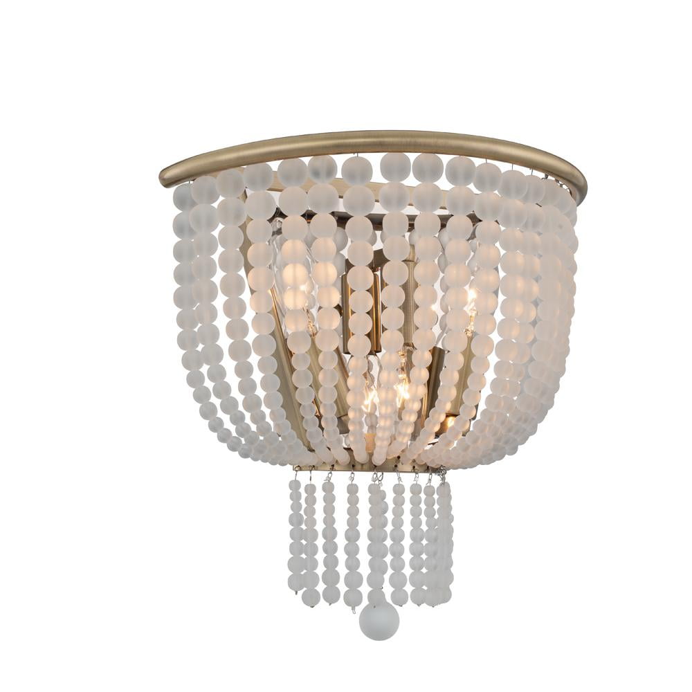 Esperanza Brushed Gold and Frosted Glass Bead Wall Sconce