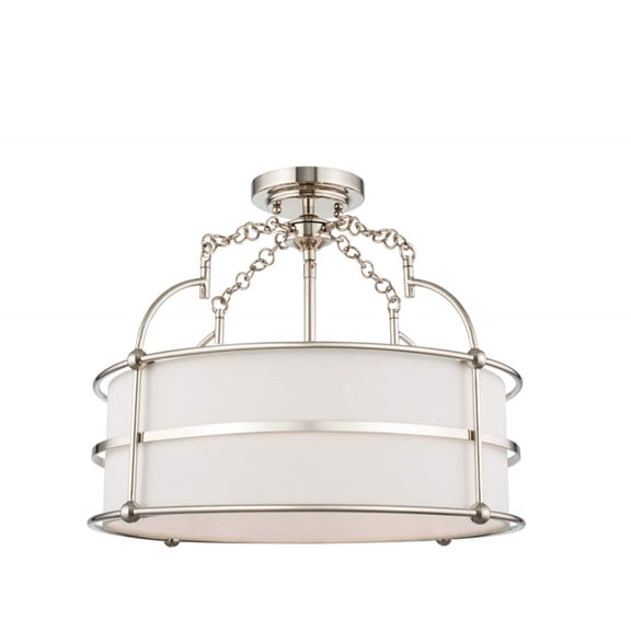 Kalco Lighting Carson 18" Convertible Pendant - Semi Flush in Polished Nickel