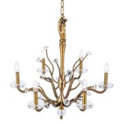Kalco 517771HBR Venus 6 Light 26" Wide Crystal Candle Style Chandelier - Brass