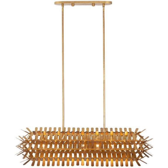 Kalco 520161OL Spur 7 Light 48" Wide Abstract Chandelier - Oxidized Gold Leaf