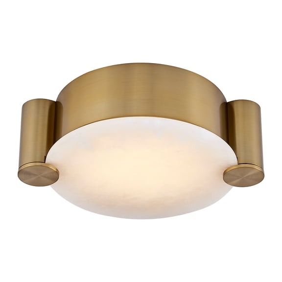 Kalco 528741WB Lumba 14" Wide Led Flush Mount Drum Ceiling Fixture - Winter Brass