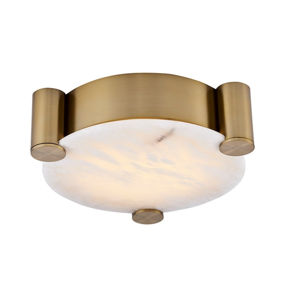 Kalco 528742WB Lumba 17" Wide Led Flush Mount Drum Ceiling Fixture - Winter Brass