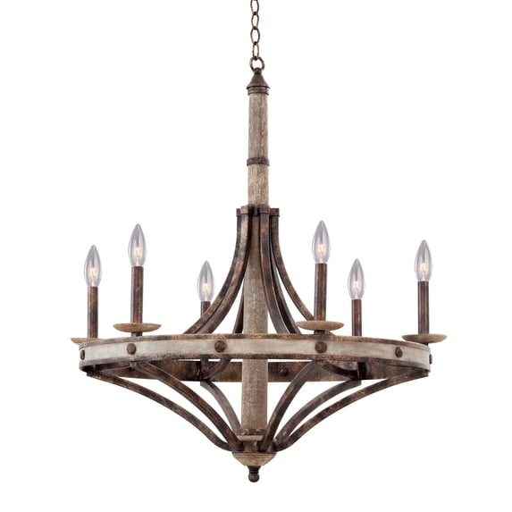 Kalco 7046FG Coronado 6 Light Chandelier in Florence Gold,