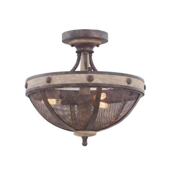 Kalco 7047FG Coronado 16" 3 Light Semi Flush in Florence Gold,