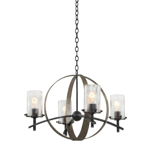 Kalco 7097Vi Irvine 4 Light 1 Tier Chandelier - Grey
