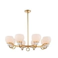 thumbnail image 1 of Kalco Lighting Ascher 34" 8-light Transitional Glass Chandelier in Winter Brass, 1 of 3