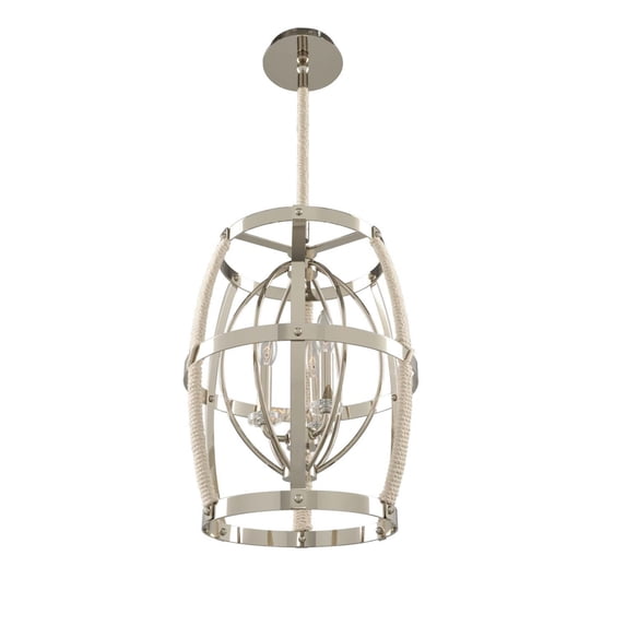 Kalco Lighting Bradbury 15" Coastal Metal Pendant in Polished Nickel