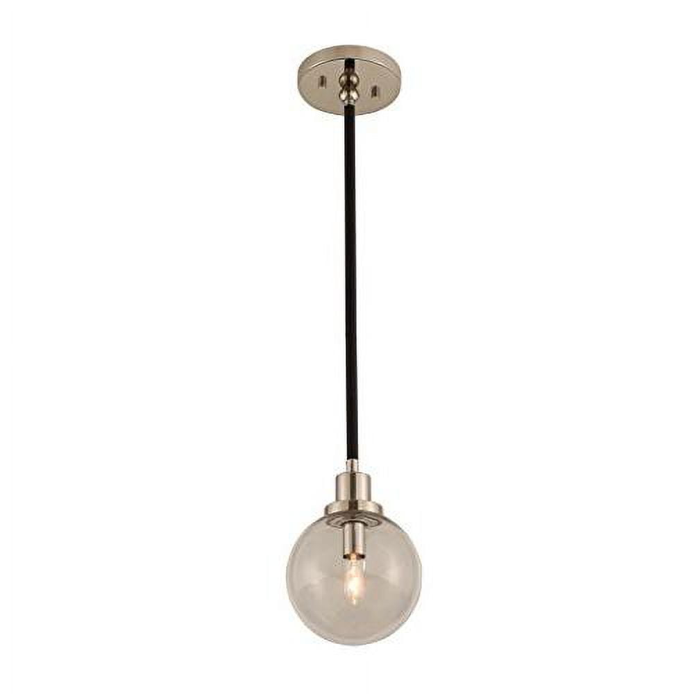 Matte Black and Nickel Mini Globe Glass Pendant Light