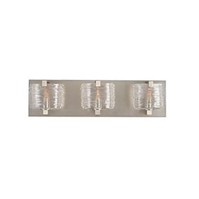 Kalco Lighting South Bay 19" 3-light Modern Glass Bath Light in Satin Nickel