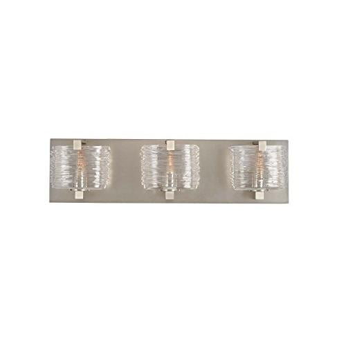Kalco Lighting South Bay 19" 3-light Modern Glass Bath Light in Satin Nickel