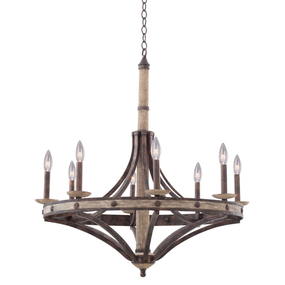 7049FG-Kalco Lighting-Coronado - Eight Light Round Chandelier Florence Gold Finish