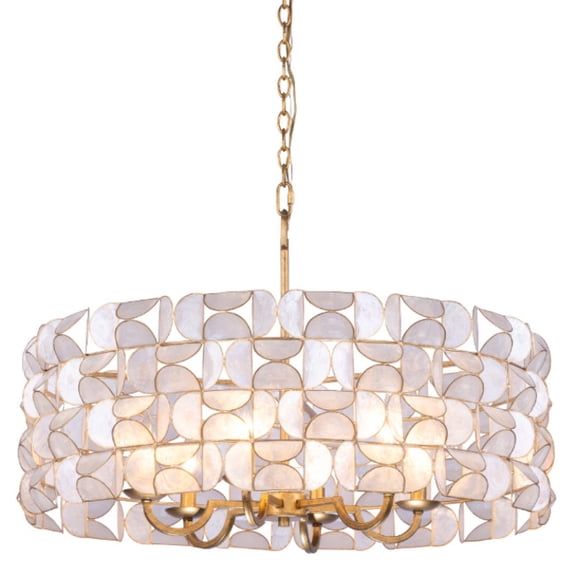 Kalco 520555 Crescent 6 Light 28" Wide Pendant - Oxidized Gold Leaf