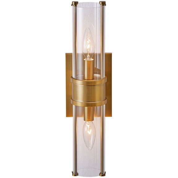 Kalco 521332VGB Duet 2 Light 17" Tall Wall Sconce - Brass