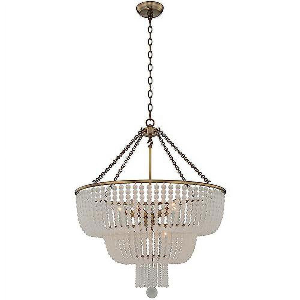 Esperanza Brushed Gold and Frosted Glass 8-Light Chandelier