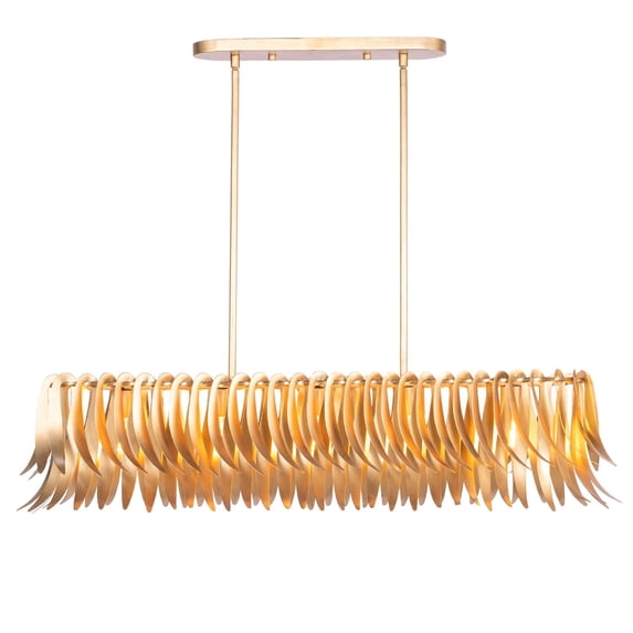 Kalco 518561 Grace 5 Light 44" Wide Abstract Linear Chandelier - New Gold