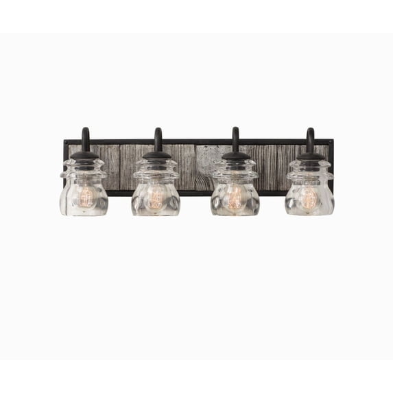 Kalco Lighting 504634BI Bainbridge - Four Light Bath Vanity Black Iron Finish