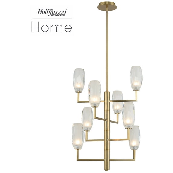Kalco Lighting 511550WB Pendants Winter Brass Steel |Crystal June