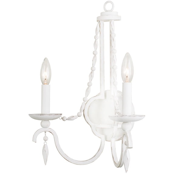 Kalco Lighting 507220DW Wall Sconces Distressed White Steel/Wood Acadia