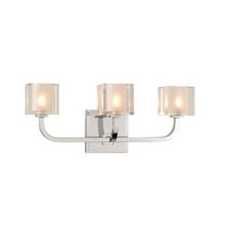 Kalco Lighting Arcata 17" 3-light Modern Crystal Bath Light in Chrome