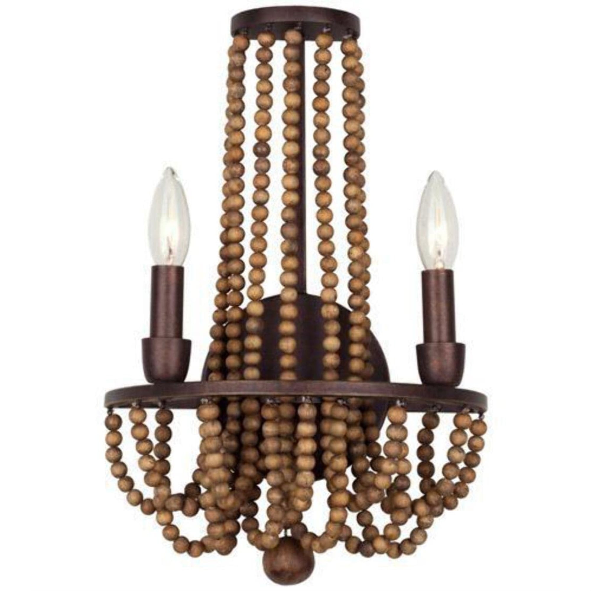 Royal Mahogany Finish Beechwood 18" Dimmable Wall Sconce