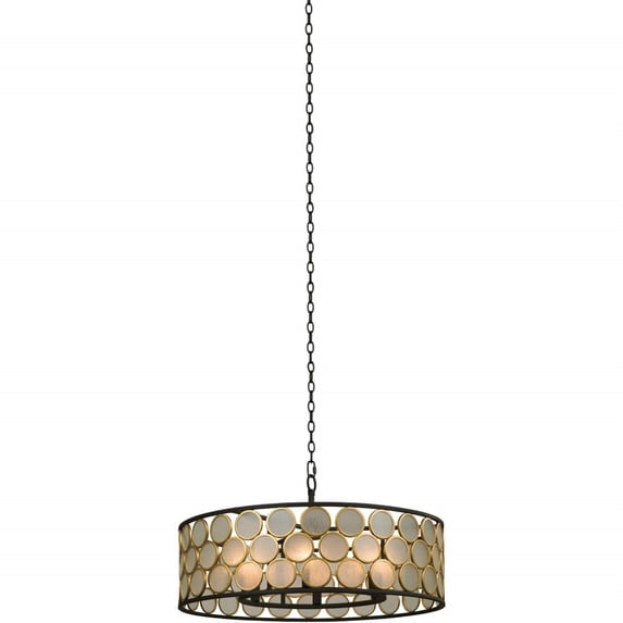Kalco Lighting Corsa 28" Traditional Glass Pendant in Matte Black/Gold
