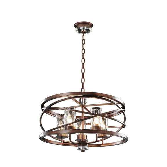 Kalco Lighting Eternity 24" 5-light Wrought Iron Pendant in Etruscan Bronze