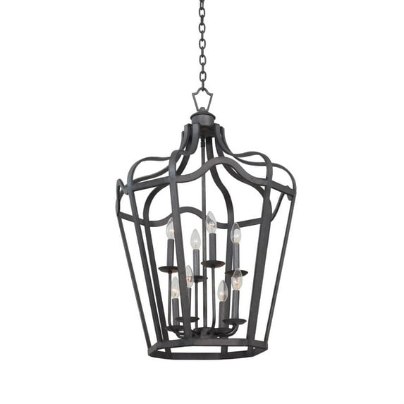 Kalco Lighting Livingston 22" Medium Modern Wrought Iron Lantern in Charcoal
