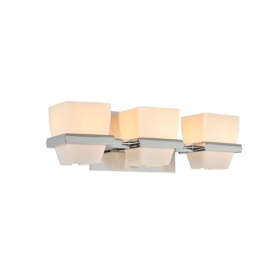 Kalco Lighting Malibu 16" 3-light Modern Glass Bath Vanity in Chrome