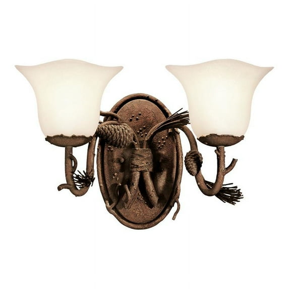 Kalco Lighting Ponderosa 17" 2-light Wrought Iron Bath Light in Brown