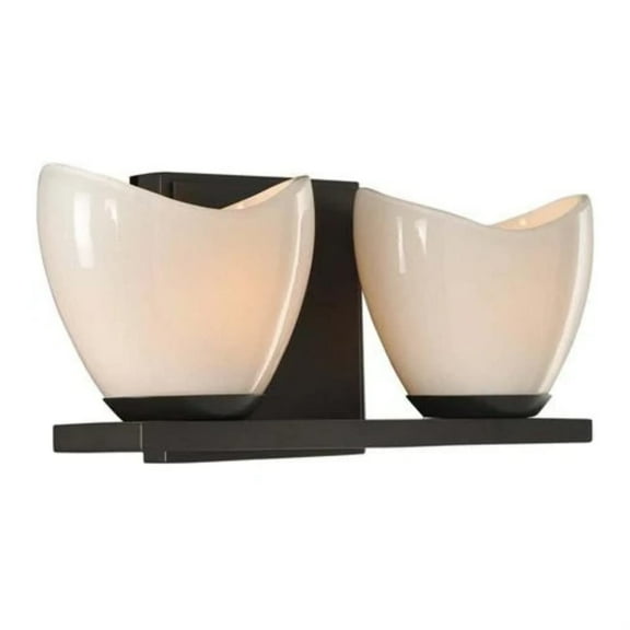 Kalco Lighting Vero 13" 2-light Transitional Glass Bath Light in English Bronze