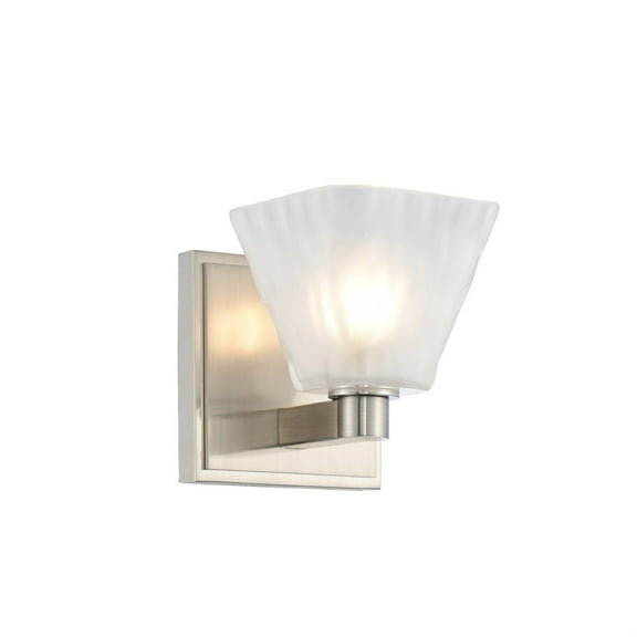 Kalco Lighting Weston 5" 1-light Contemporary Glass Bath Light in Glazed Nickel