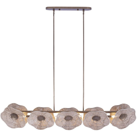 Kalco 522568PAB Poppy 5 Light 56" Wide Linear Chandelier - Pearlized Antique Brass