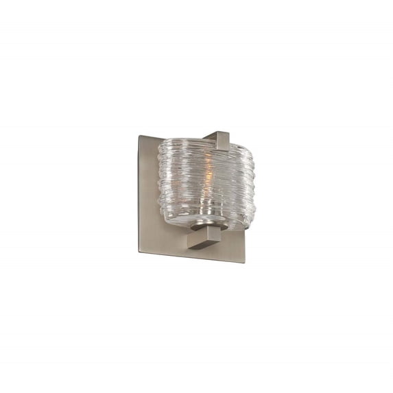 Kalco Lighting South Bay 5" 1 Light Modern Glass Bath Light in Satin Nickel