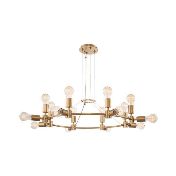 512372WB-Kalco Lighting-Union - 16 Light Chandelier Winter Brass Finish